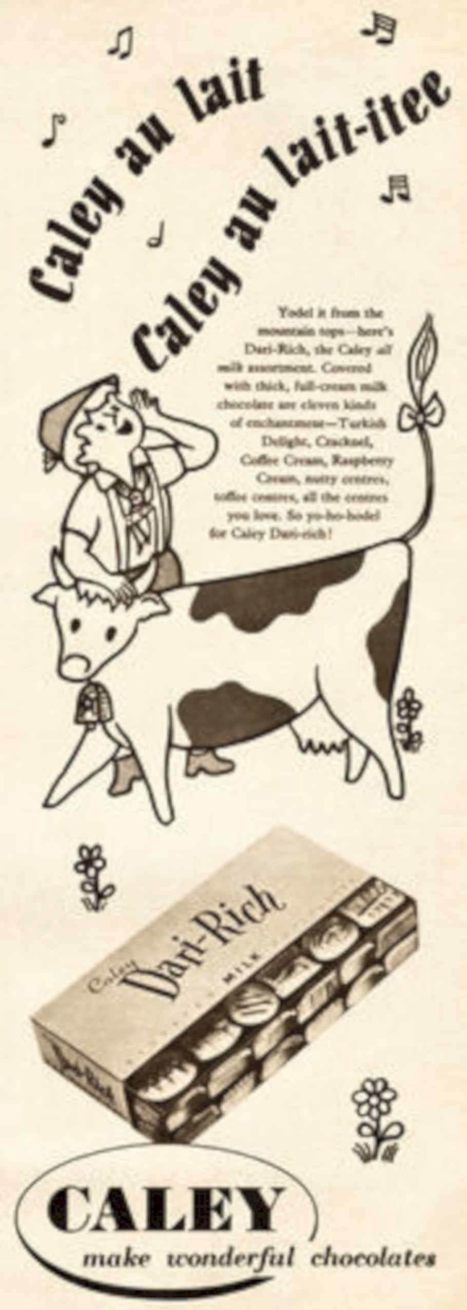 Caley Chocolate Cow Vintage Retro Advert Poster A4 Photo Print