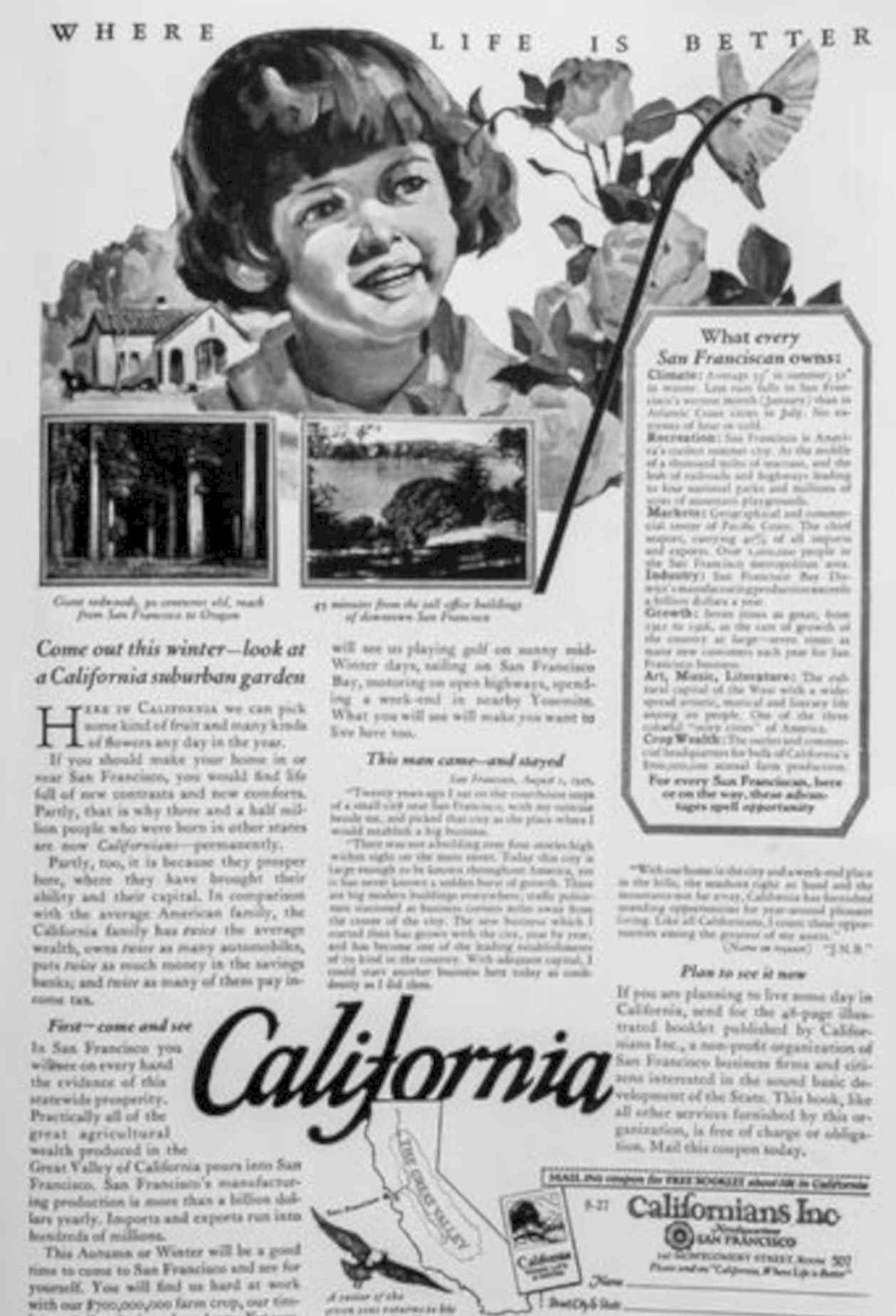 California Gardens Life Vintage Retro Advert Poster A4 Photo Print