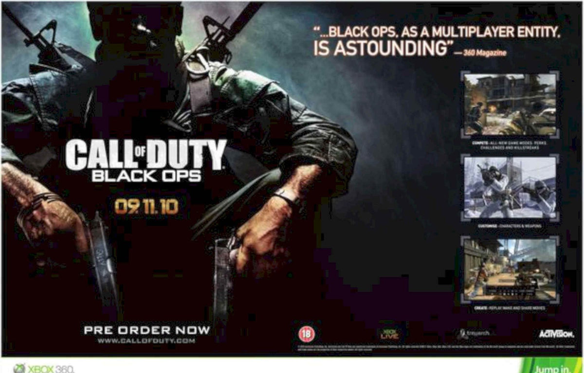 Call Duty Black Vintage Retro Advert Poster A4 Photo Print