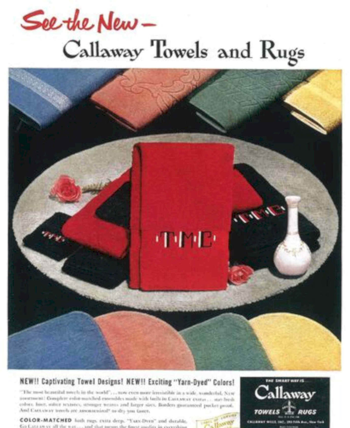 Callaway Towels Rugs Vintage Retro Advert Poster A4 Photo Print