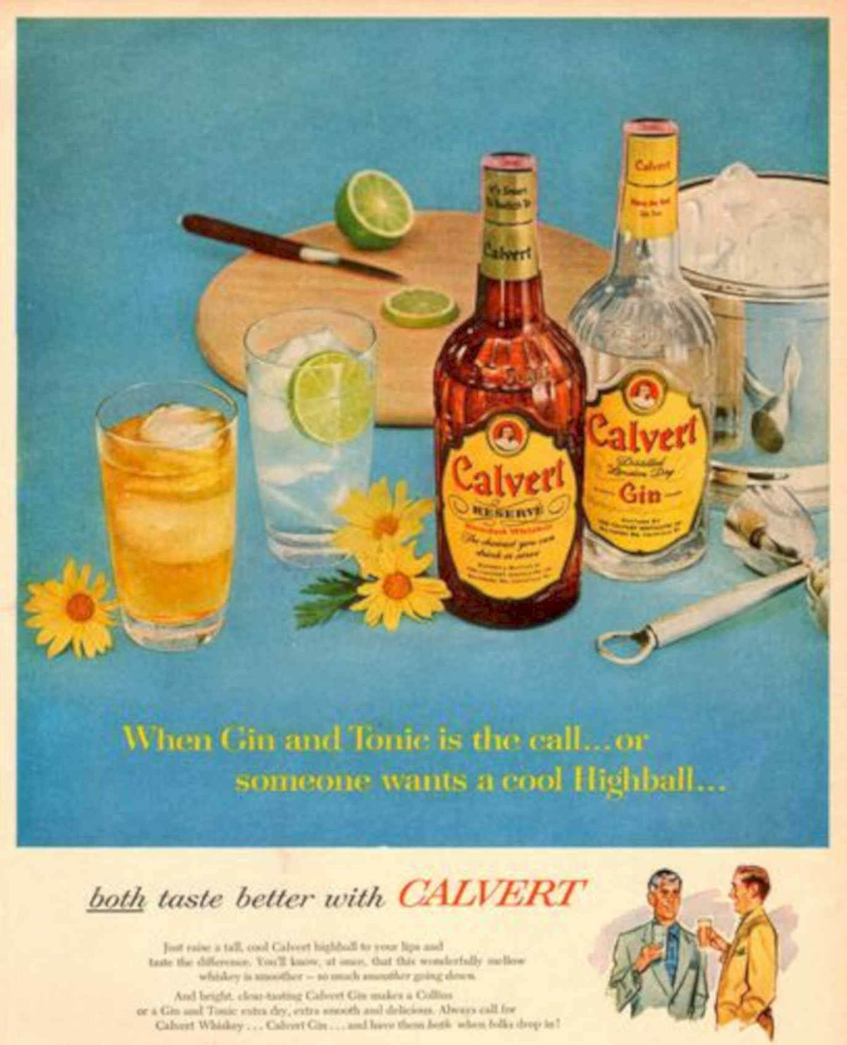 Calvert Gin Tonic Vintage Retro Advert Poster A4 Photo Print