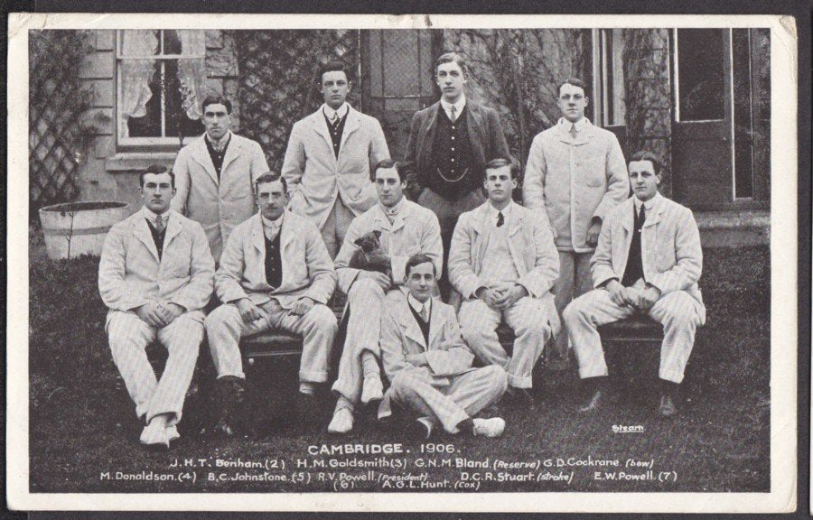 Cambridge University Boat Race Crew 1906 Vintage A4 Photo Print