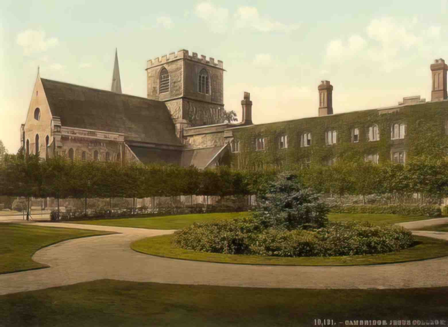 Cambridgeshire Cambridge Jesus College Vintage A4 Photo Print