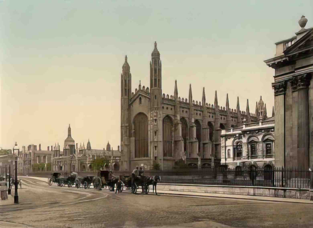 Cambridgeshire Cambridge Kings College Vintage A4 Photo Print