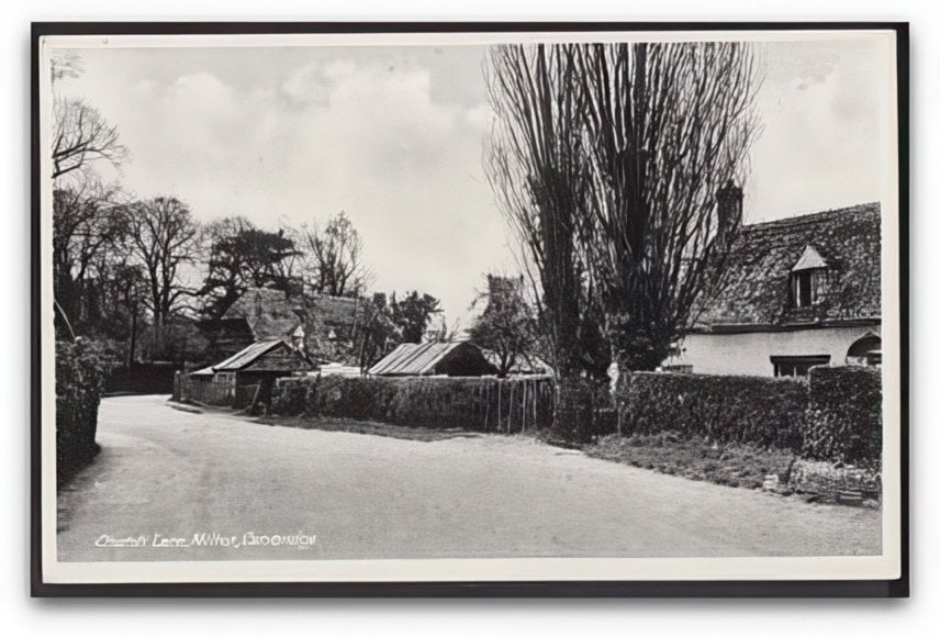 Cambridgeshire Cambridge Milton Church Lane Thatched Cottages Vintage A4 Photo Print