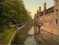 Cambridgeshire Cambridge Queens College Bridge Vintage A4 Photo Print