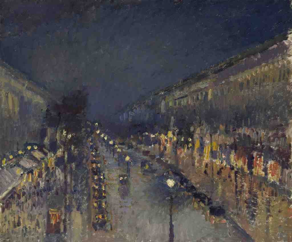 Camille Pissarro The Boulevard Montmartre at Night A4 Photo Print