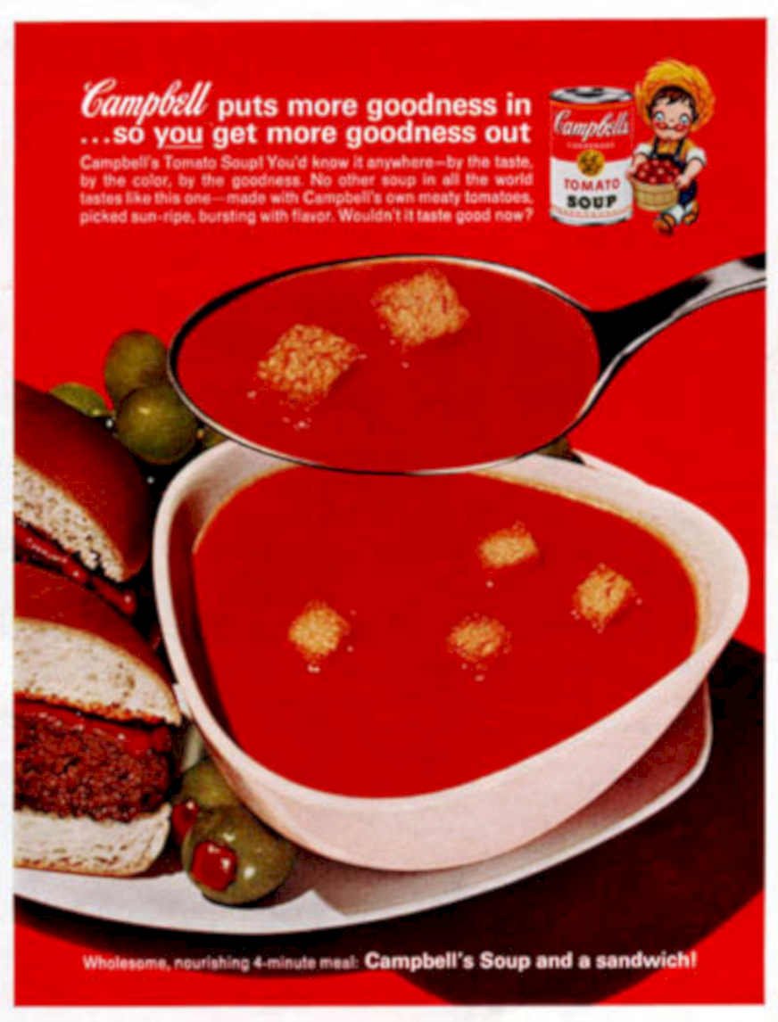 Campbell Tomato Soup 2 Vintage Retro Advert Ads A4 Photo Print