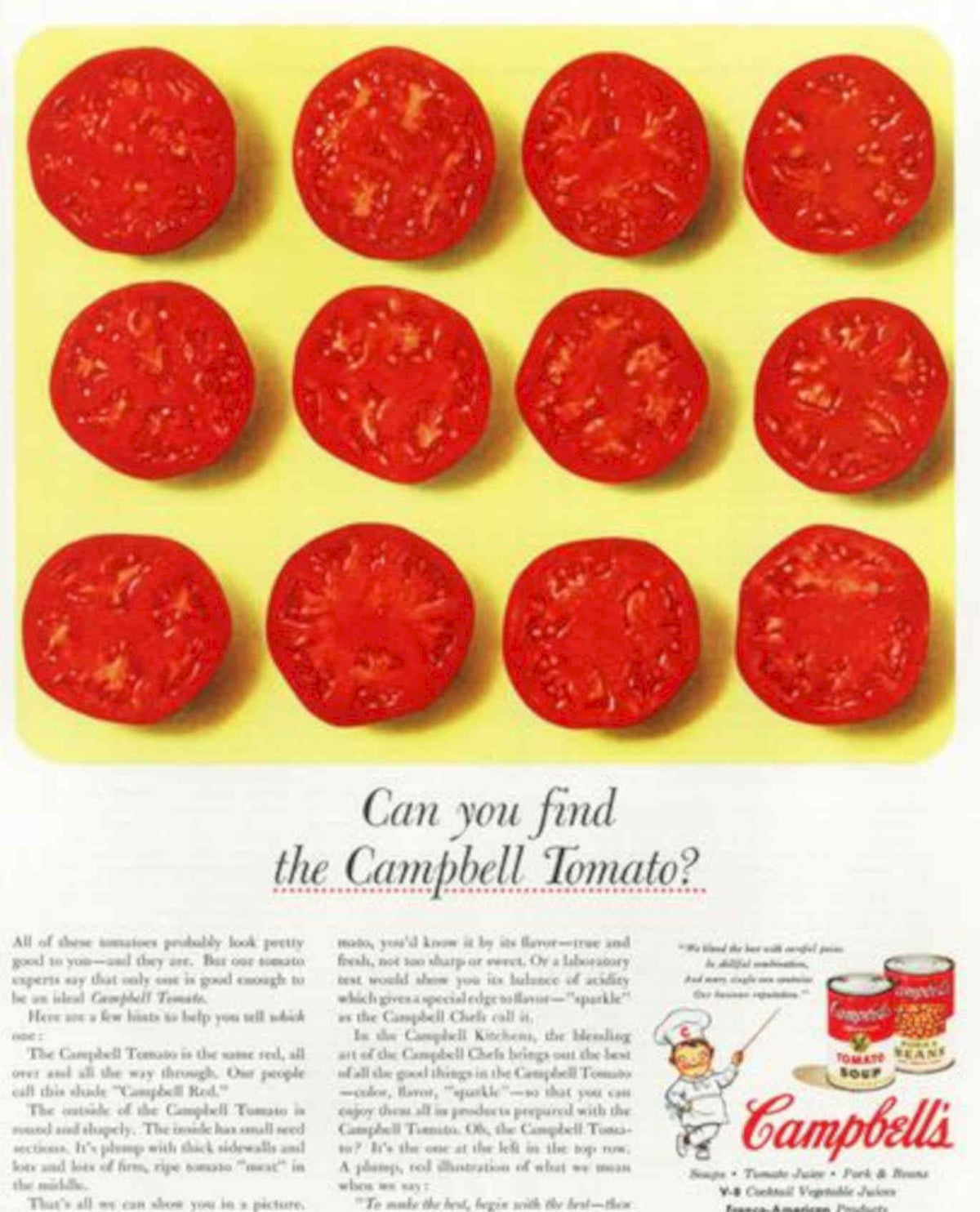 Campbell Tomatoes Grid Vintage Retro Advert Poster A4 Photo Print