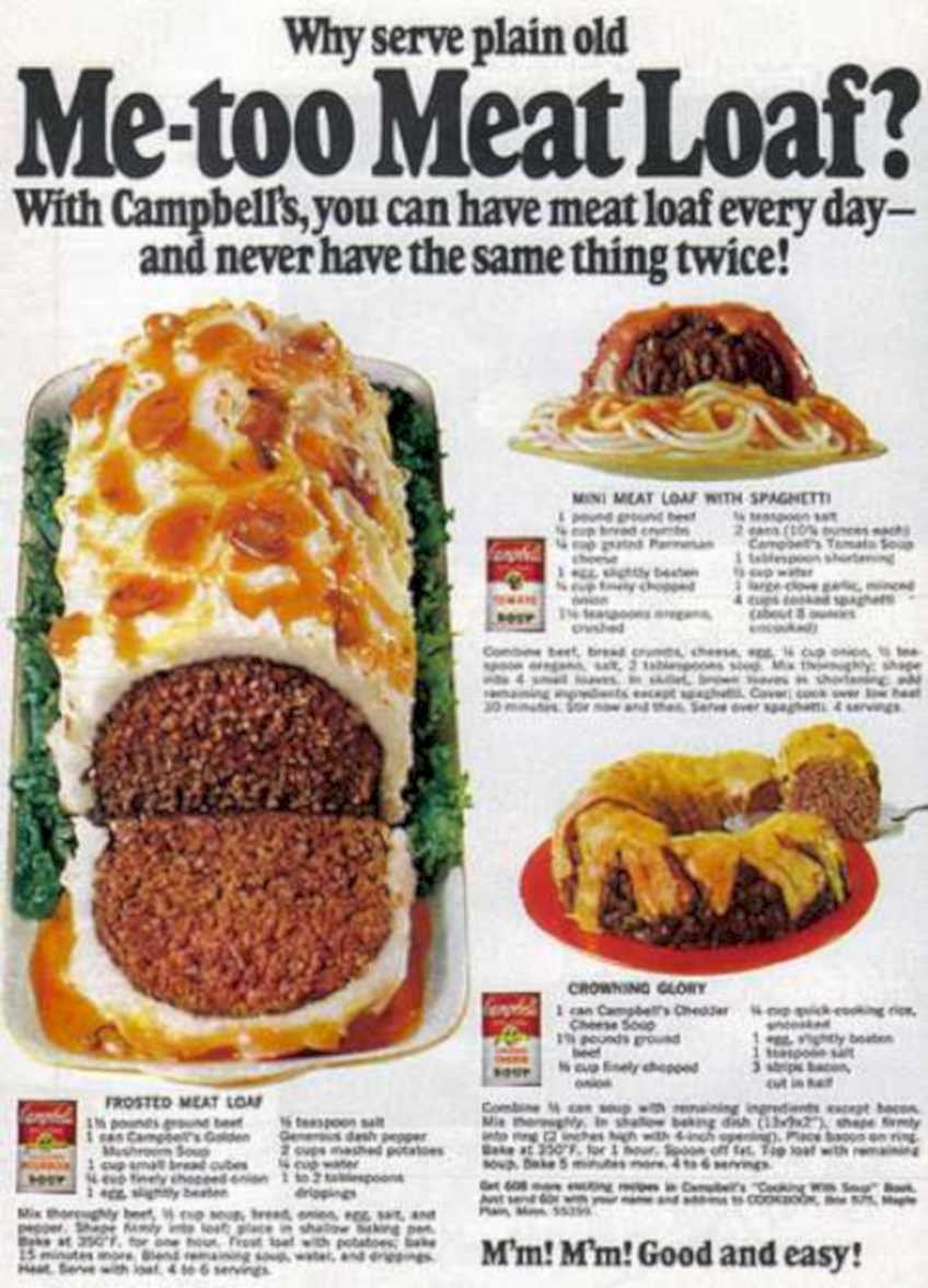 Campbells Meatloaf Variations Vintage Retro Advert Ads A4 Photo Print