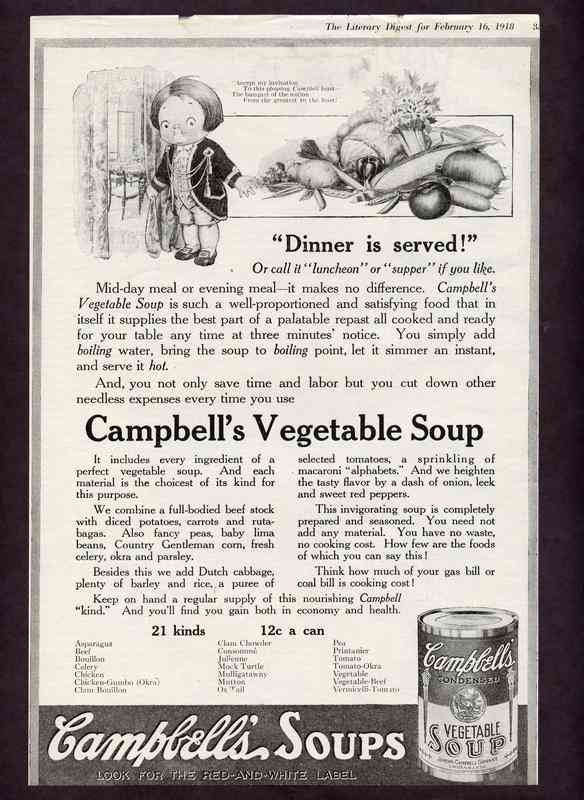 Campbells Soup 1582 Vintage Advert A4 Photo Print