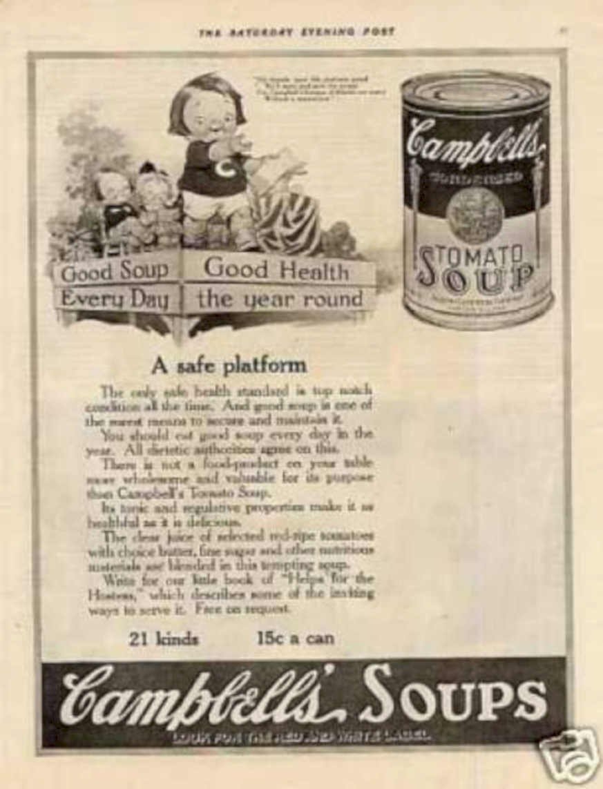 Campbells Soup 1920s Vintage Retro Advert Ads A4 Photo Print