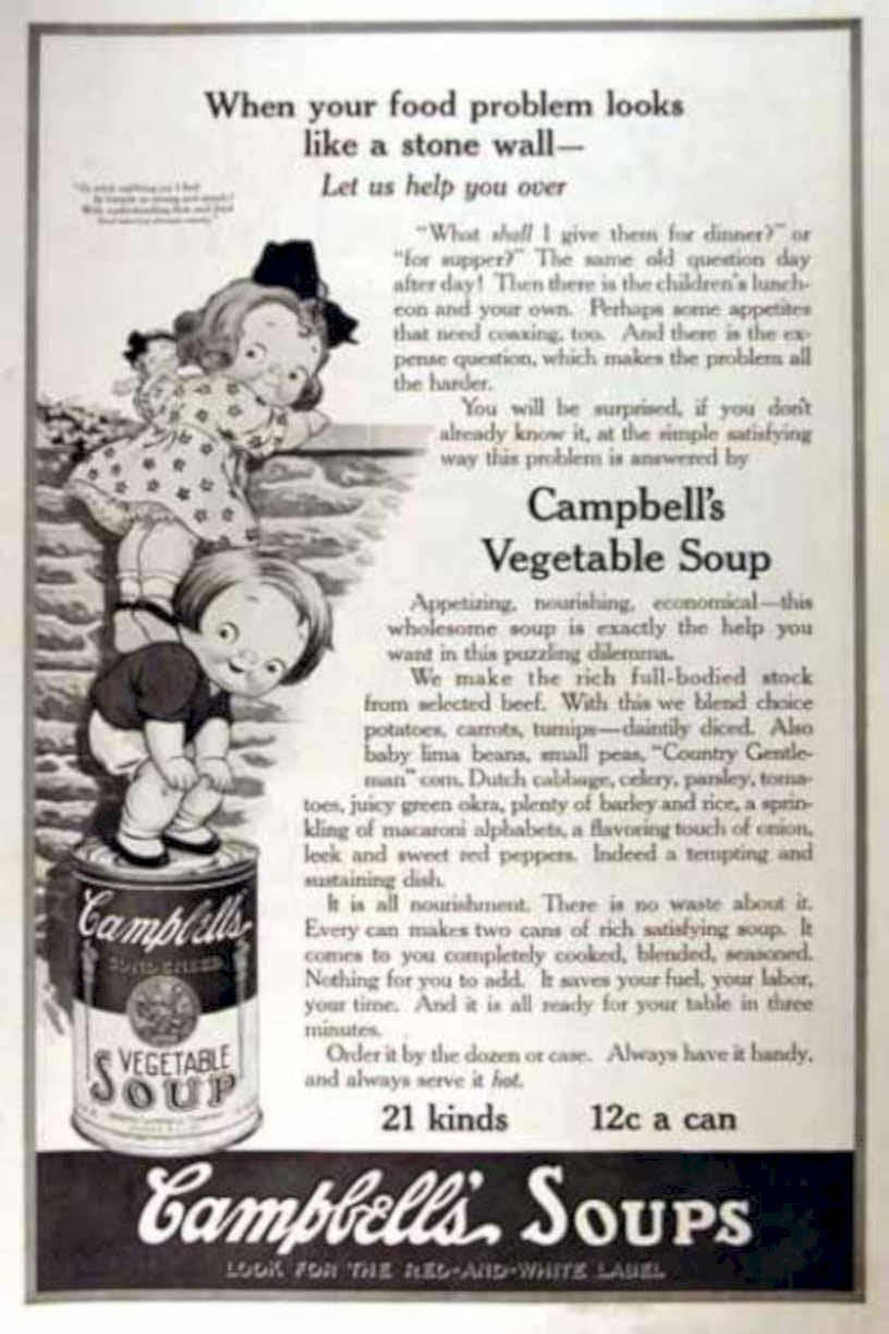 Campbells Soup Label Vintage Retro Advert Ads A4 Photo Print