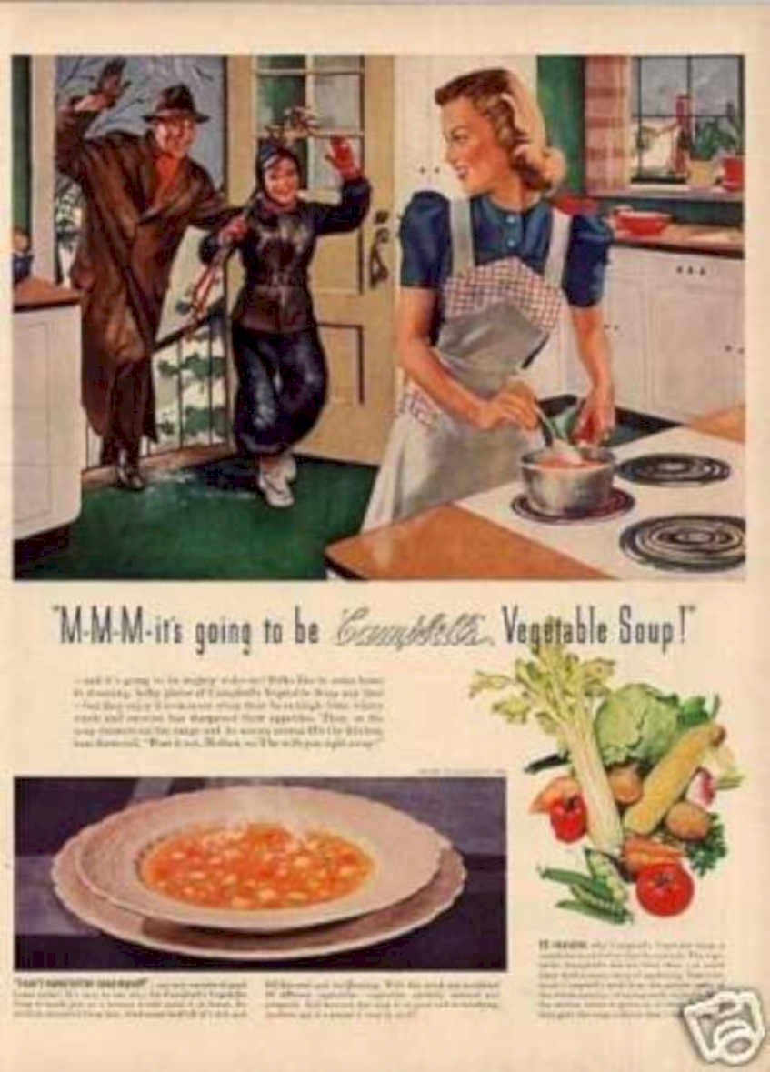 Campbells Soup Scene Vintage Retro Advert Ads A4 Photo Print