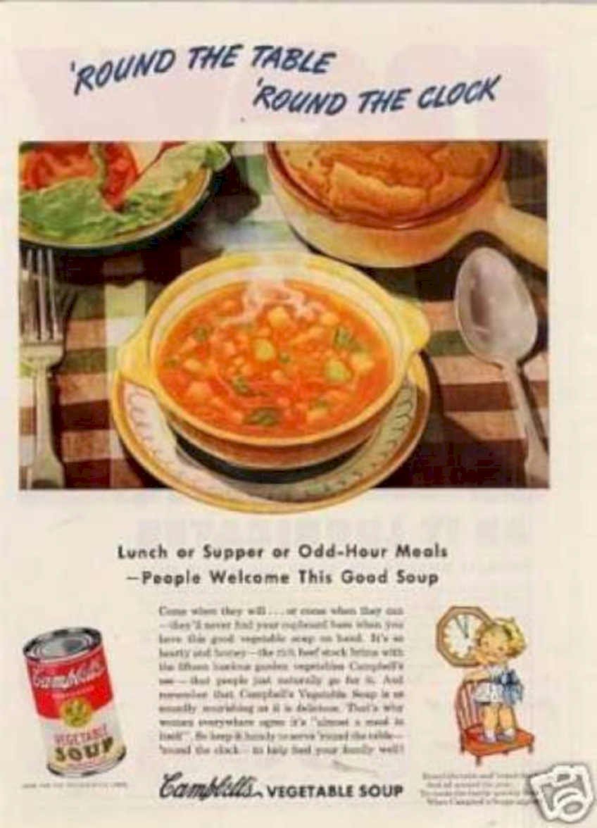 Campbells Soup Table 2 Vintage Retro Advert Ads A4 Photo Print