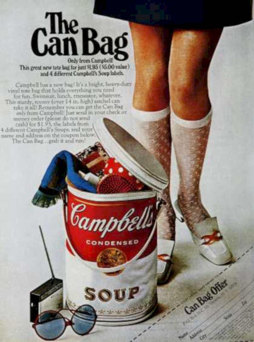 Can Bag Soup Vintage Retro Advert Ads A4 Photo Print