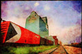 Canada 230016 Alberta Wheat Pool Grain Elevators, Alberta A4 Limited Edition Watercolour Print