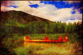Canada 230030 Canoeist On Lake, Banff, Alberta A4 Limited Edition Watercolour Print