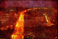 Canada 230038 Night View Of Winnipeg, Manitoba A4 Limited Edition Watercolour Print