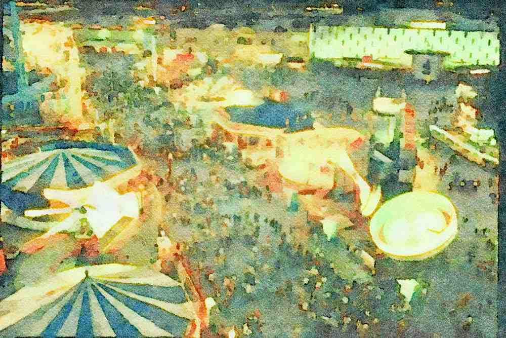 Canada 230039 The Midway At The C.N.E., Toronto, Ontario A4 Limited Edition Watercolour Print