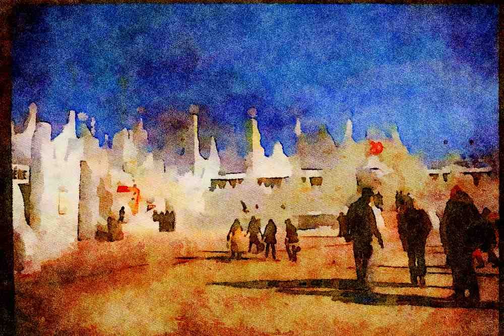 Canada 230056 Quebec City Winter Carnival, Quebec A4 Limited Edition Watercolour Print