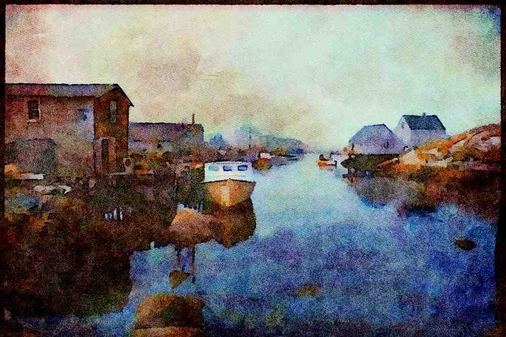 Canada 230086 Peggy's Cove, Nova Scotia A4 Limited Edition Watercolour Print