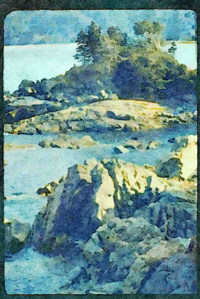 Canada National Park 344000 Rocky Shore, Cape Breton Highlands, Nova Scotia A4 Limited Edition Watercolour Print