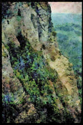 Canada National Park 344008 Cliff Wall, Forillon, Gaspe, Quebec A4 Limited Edition Watercolour Print