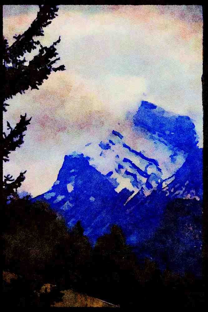 Canada Rockies 276037 Banff National Park, Mount Rundle A4 Limited Edition Watercolour Print