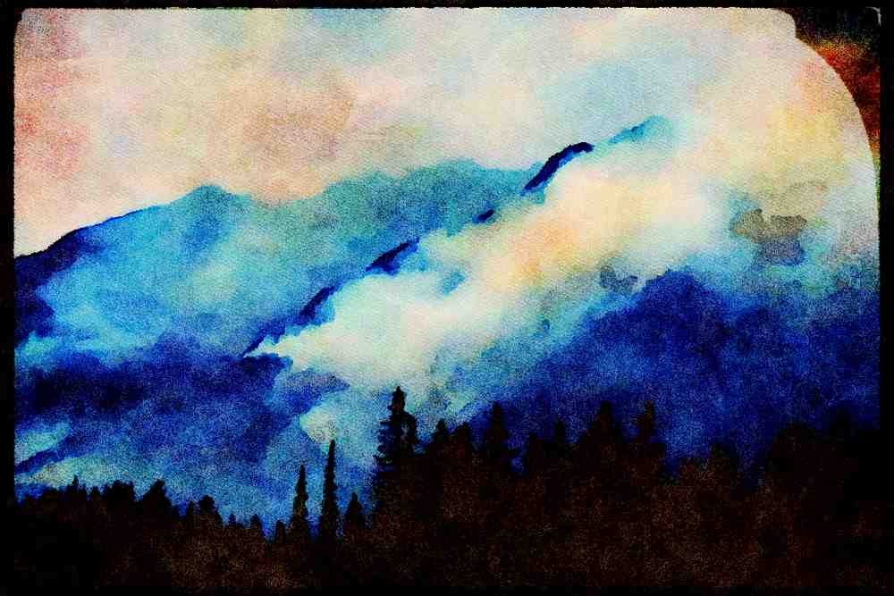 Canada Rockies 276038 Banff National Park, Prescribed Burn A4 Limited Edition Watercolour Print