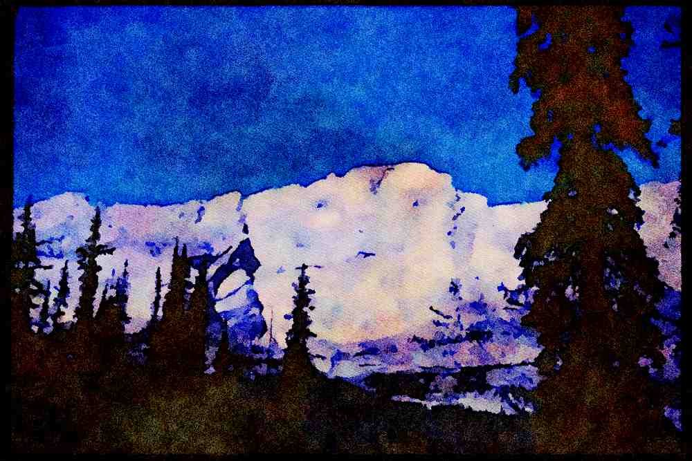 Canada Rockies 276077 Jasper National Park, Jacques Range A4 Limited Edition Watercolour Print