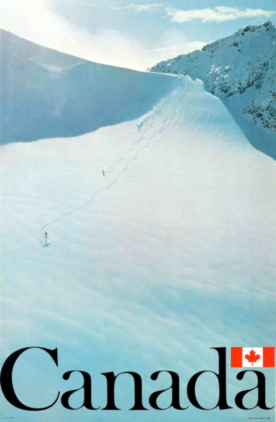 Canada Skiing Snowscape Vintage Retro Advert Poster A4 Photo Print