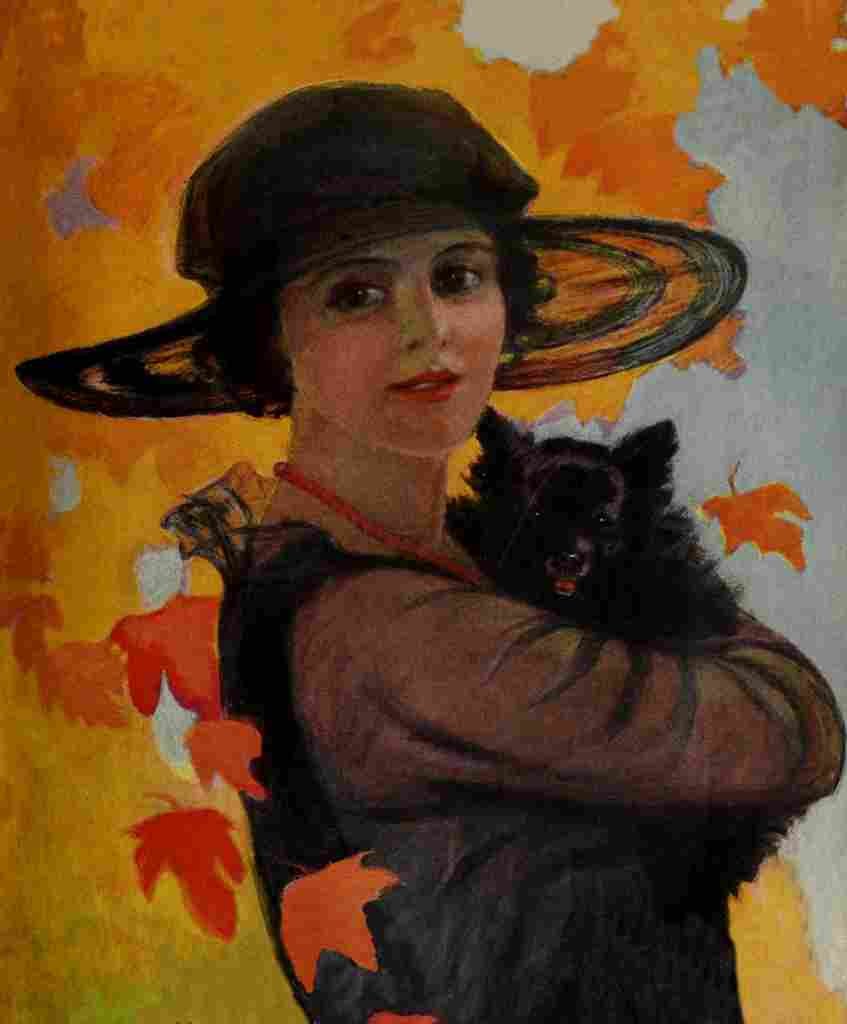 Canadian Home Journal 1920 Lady with dog A4 Photo Print