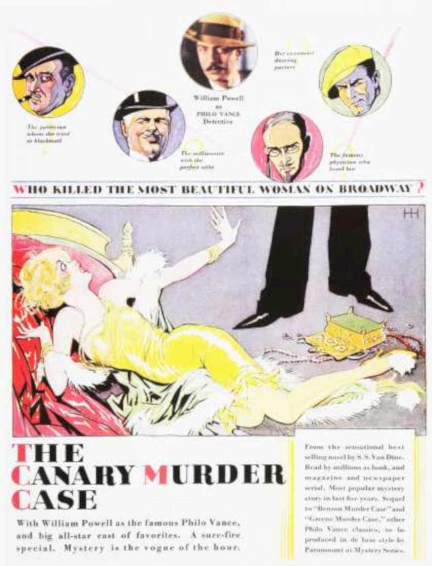 Canary Murder Case Vintage Retro Advert Ads A4 Photo Print