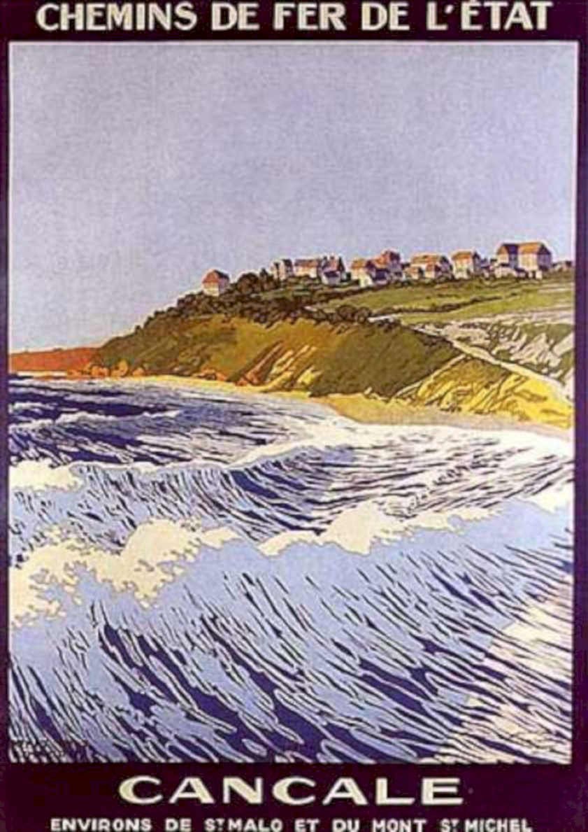 Cancale Coastline Railways Vintage Retro Advert Ads A4 Photo Print