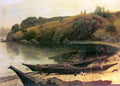 Canoes Bierstadt A4 Photo Print