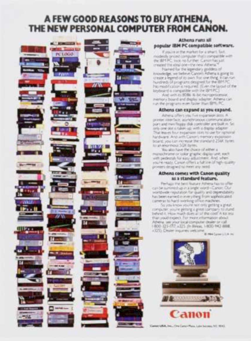 Canon Athena Computer Vintage Retro Advert Ads A4 Photo Print