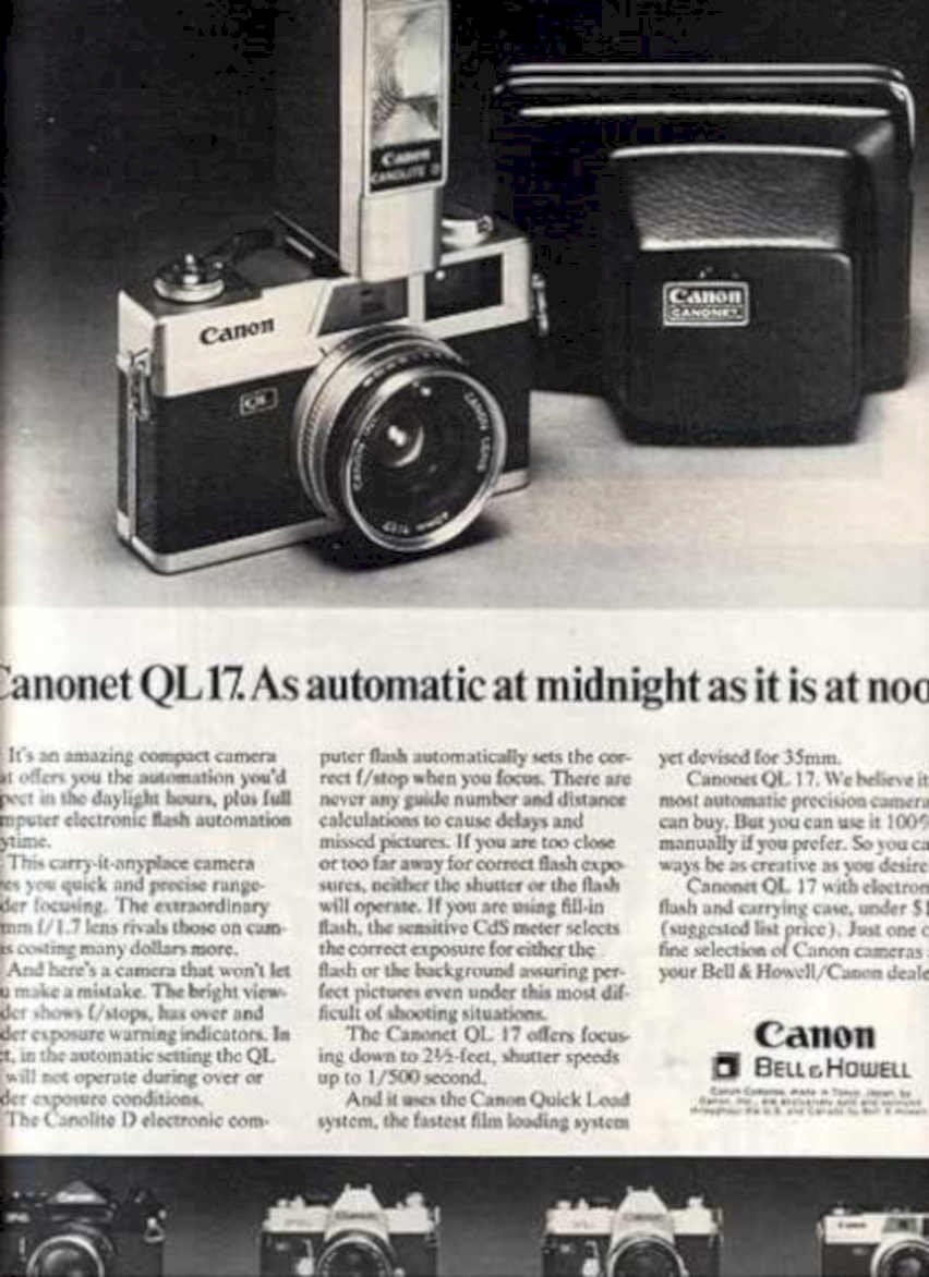 Canon Ql17 Camera Vintage Retro Advert Ads A4 Photo Print