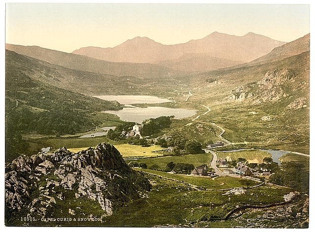 Capel Curig and Snowdon Vintage A4 Photo Print