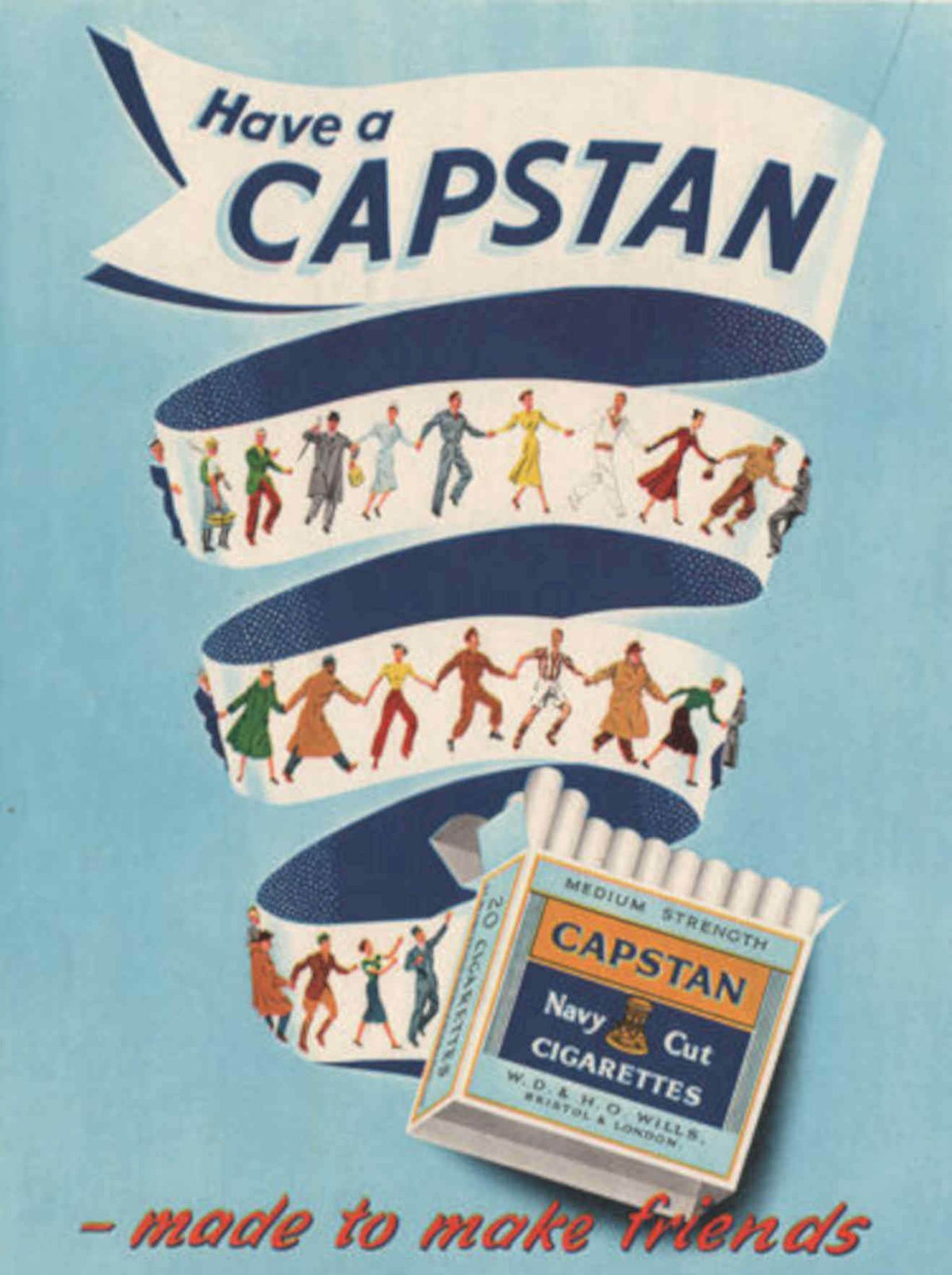 Capstan Cigarettes Gathering Vintage Retro Advert Poster A4 Photo Print