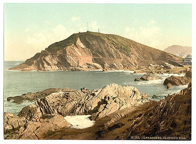 Capstone hill Ilfracombe Vintage A4 Photo Print