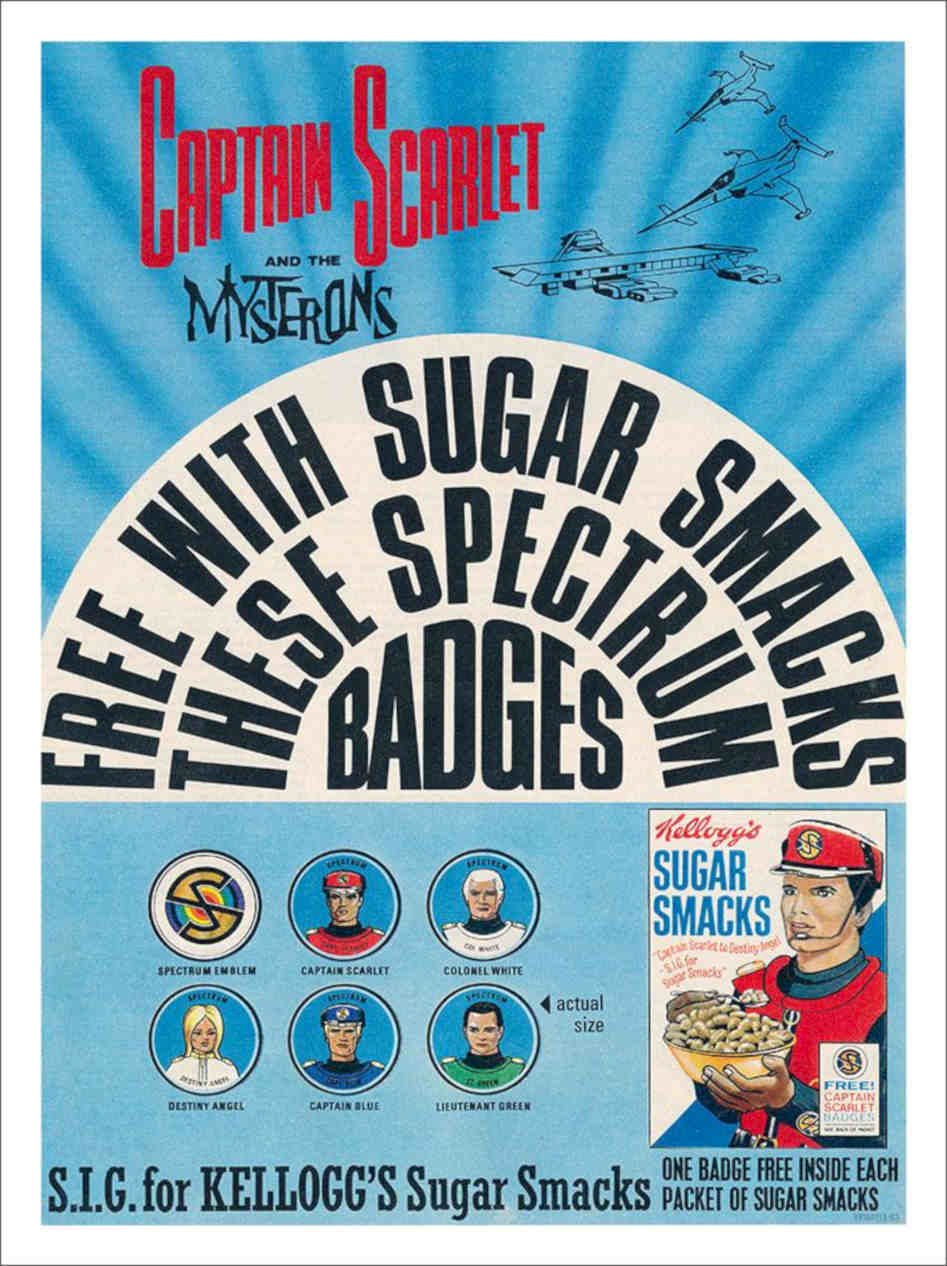 Captain Scarlet Sugar Smacks Vintage Retro Advert Poster A4 Photo Print