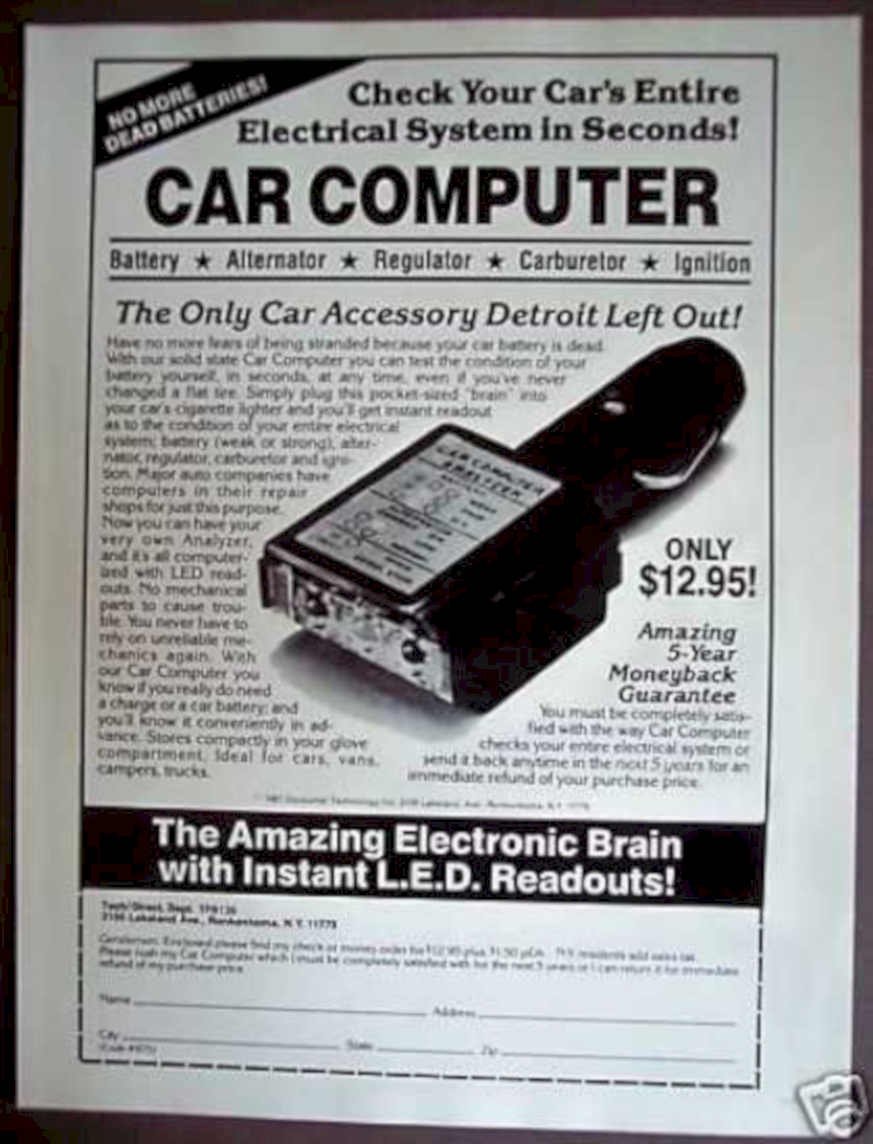 Car Computer 1980s Vintage Retro Advert Ads A4 Photo Print