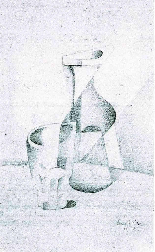 Caraffe And Glass Juan Gris Abstract Art A4 Photo Print
