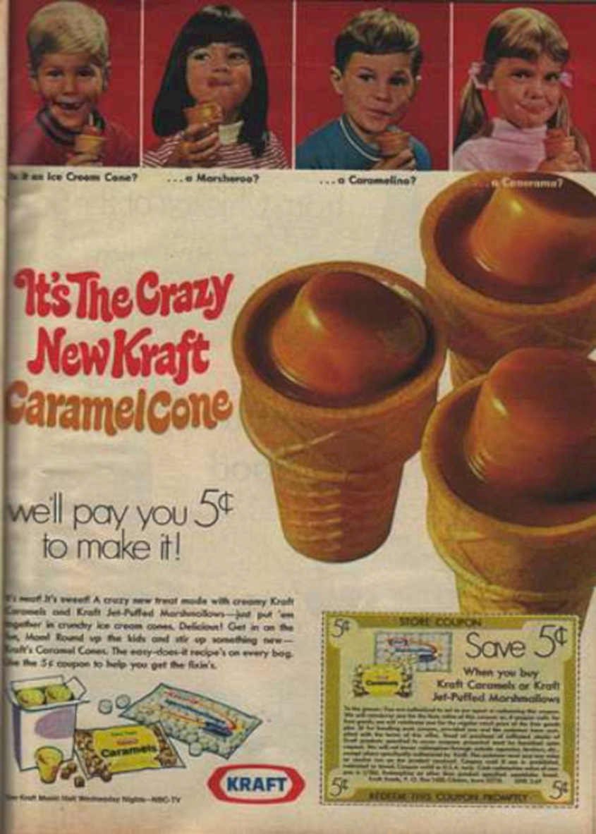 Caramel Cone Boys Vintage Retro Advert Ads A4 Photo Print