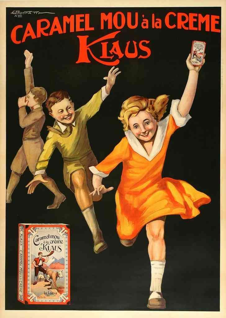 Caramel Klaus Bonfatti 1 1920S French Childrens Candy Vintage Advert A4 Photo Print