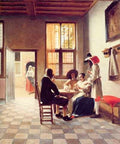 Card Players In Sunlit Room A4 Photo Print