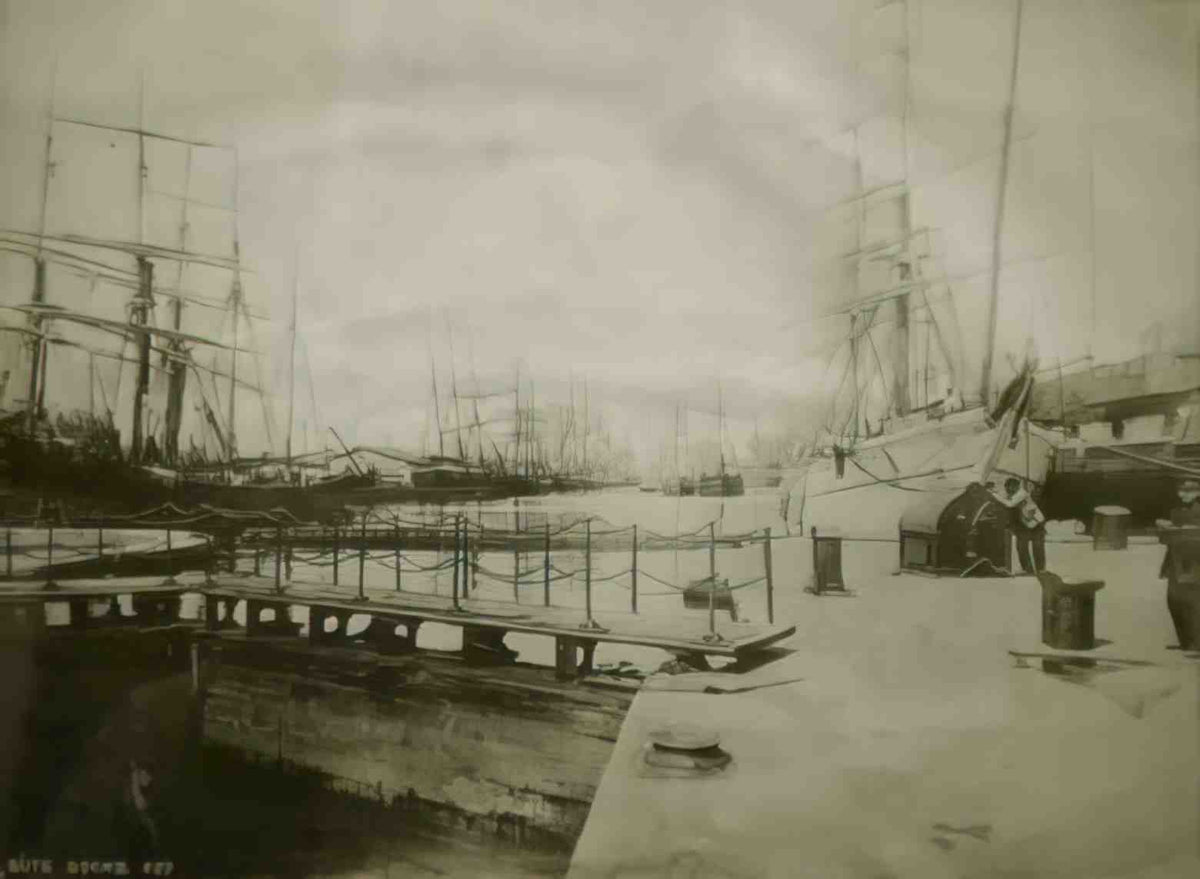 Cardiff Bute Docks Vintage A4 Photo Print