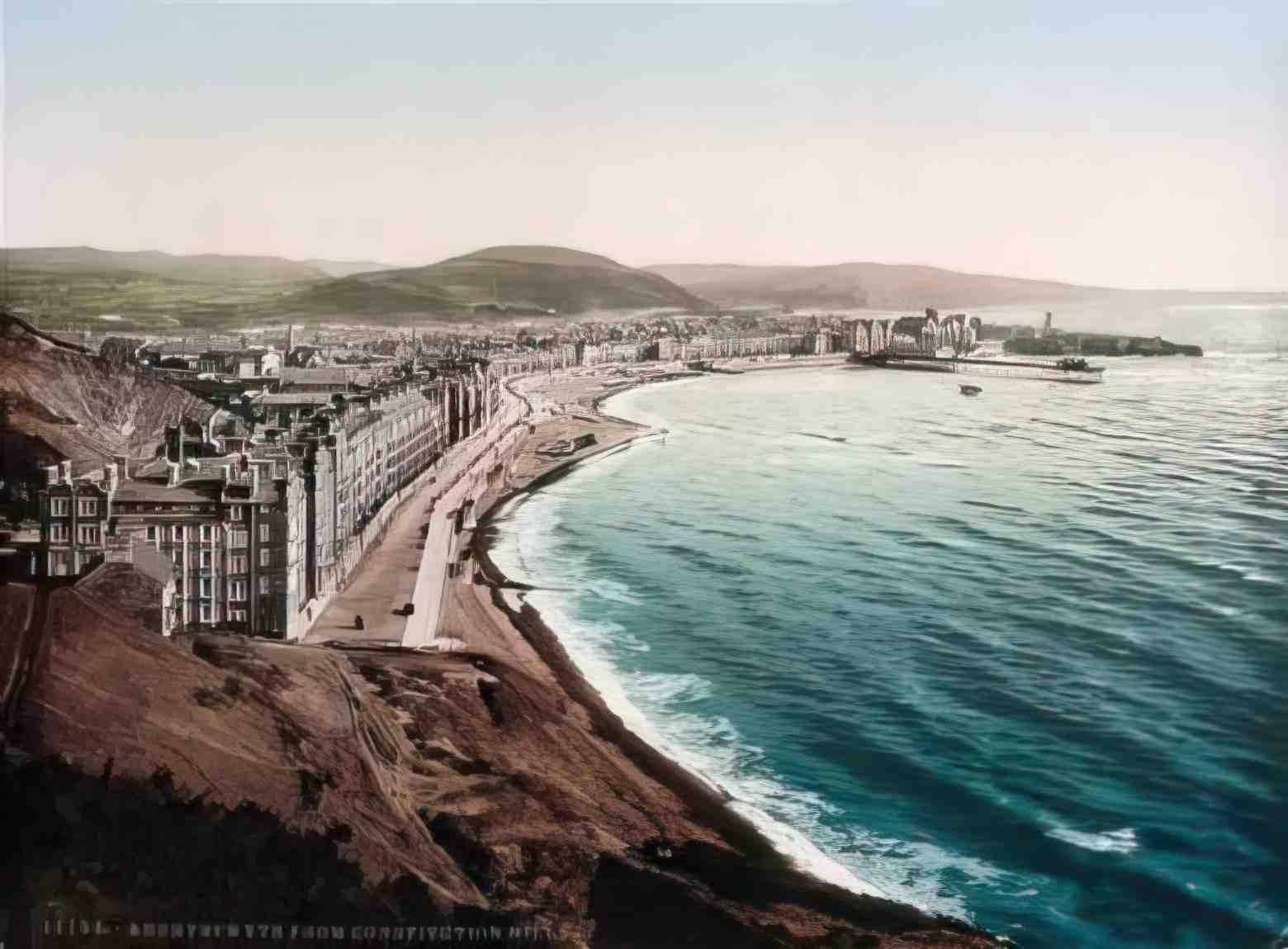 Cardiganshire Aberystwyth from Constitution Hill Vintage A4 Photo Print
