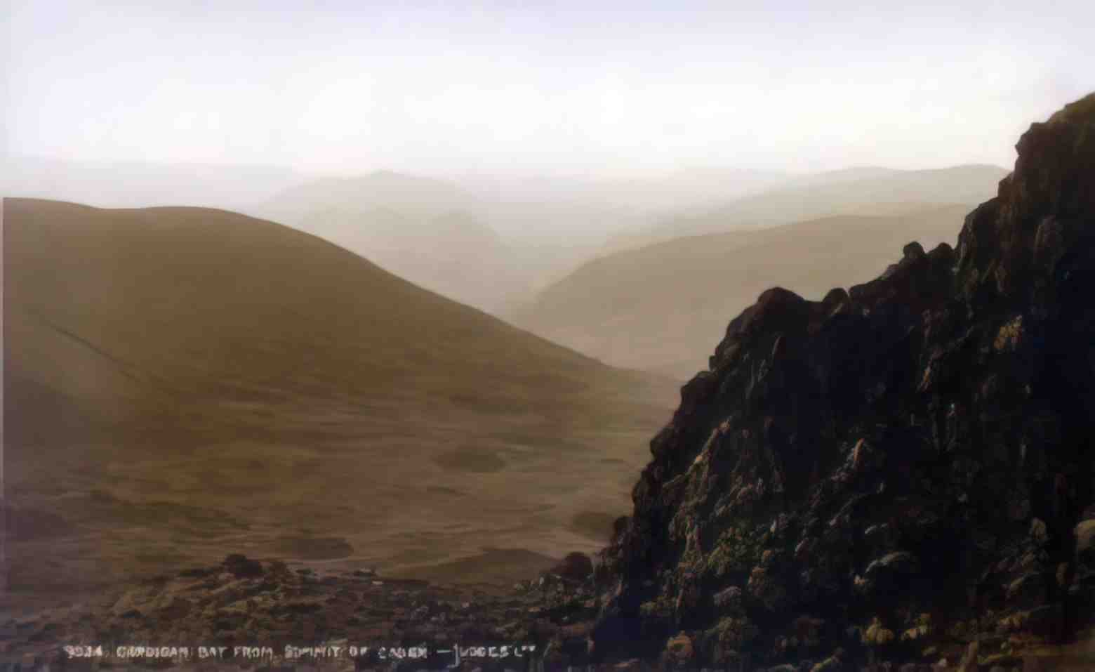 Cardiganshire Cardigan Bay from the Summit of Cader 1920's Vintage A4 Photo Print